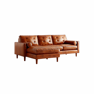 LuxeLounge Regal Chaise Leather Sectional