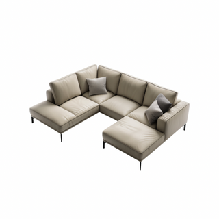 LuxeLounge Elegance L-Shaped Leather Sectional